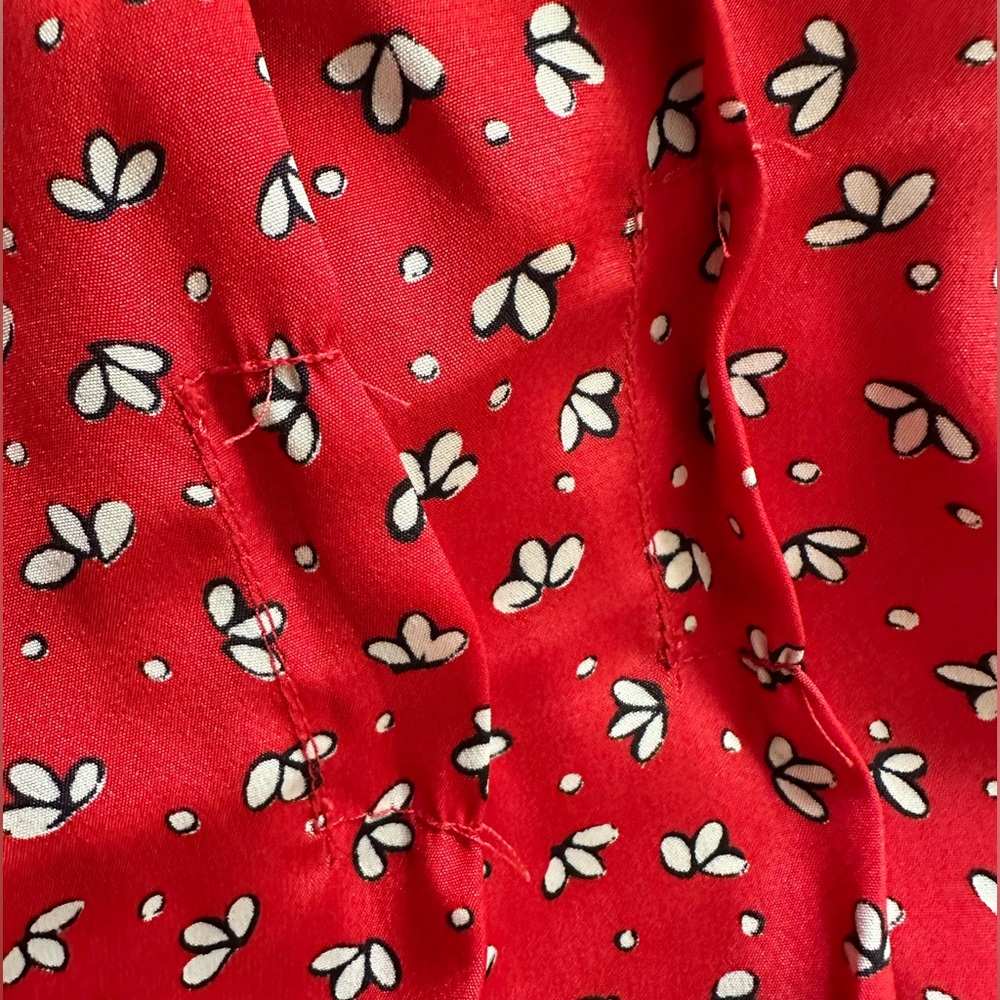 Vintage lace Peter Pan collared floral print button front midi dress- M/L - Picture 9 of 9